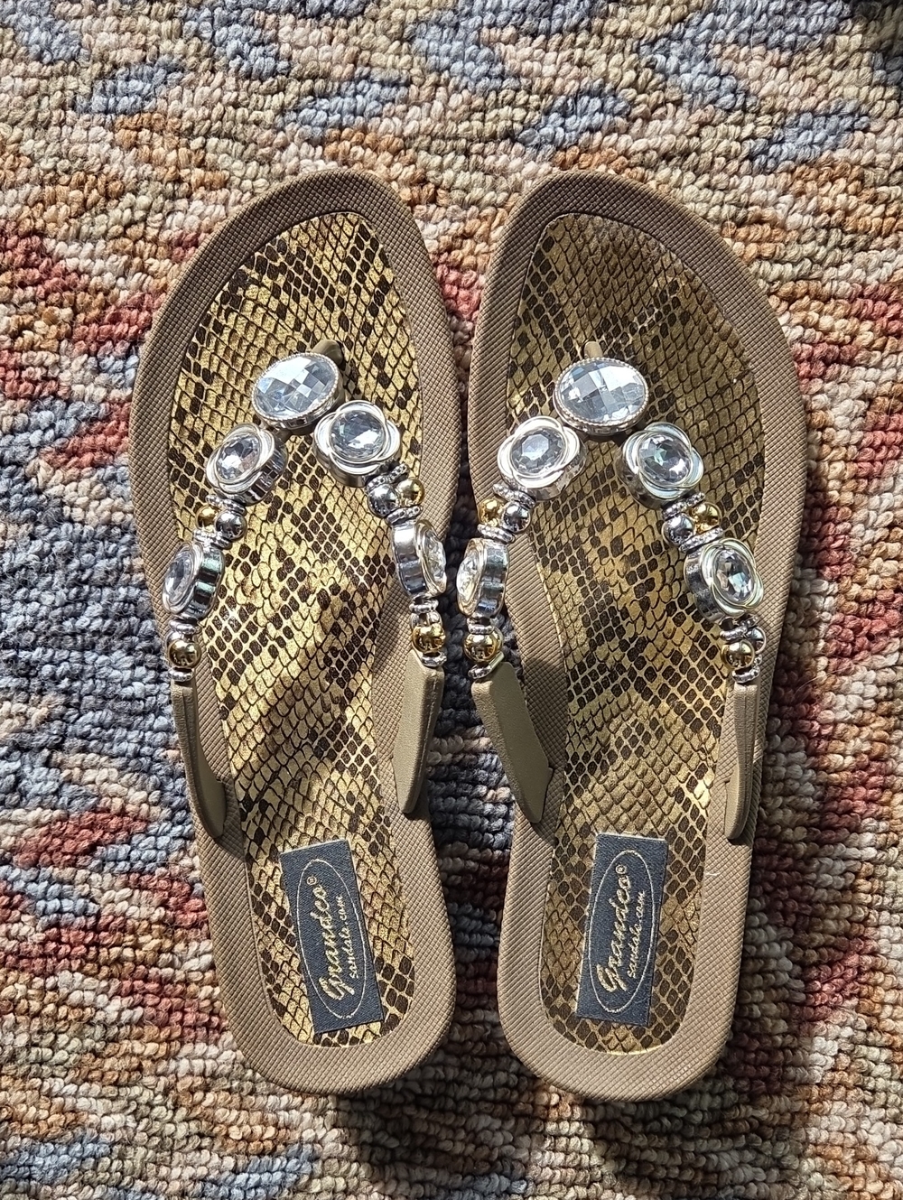 Grandco Gold Flip Flops